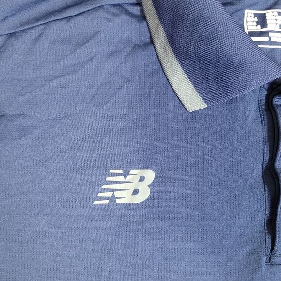 New Balance Dallas Rattlers Mens Golf Polo Shirt Size L Blue Navy Sort Sleeve - Picture 3 of 10